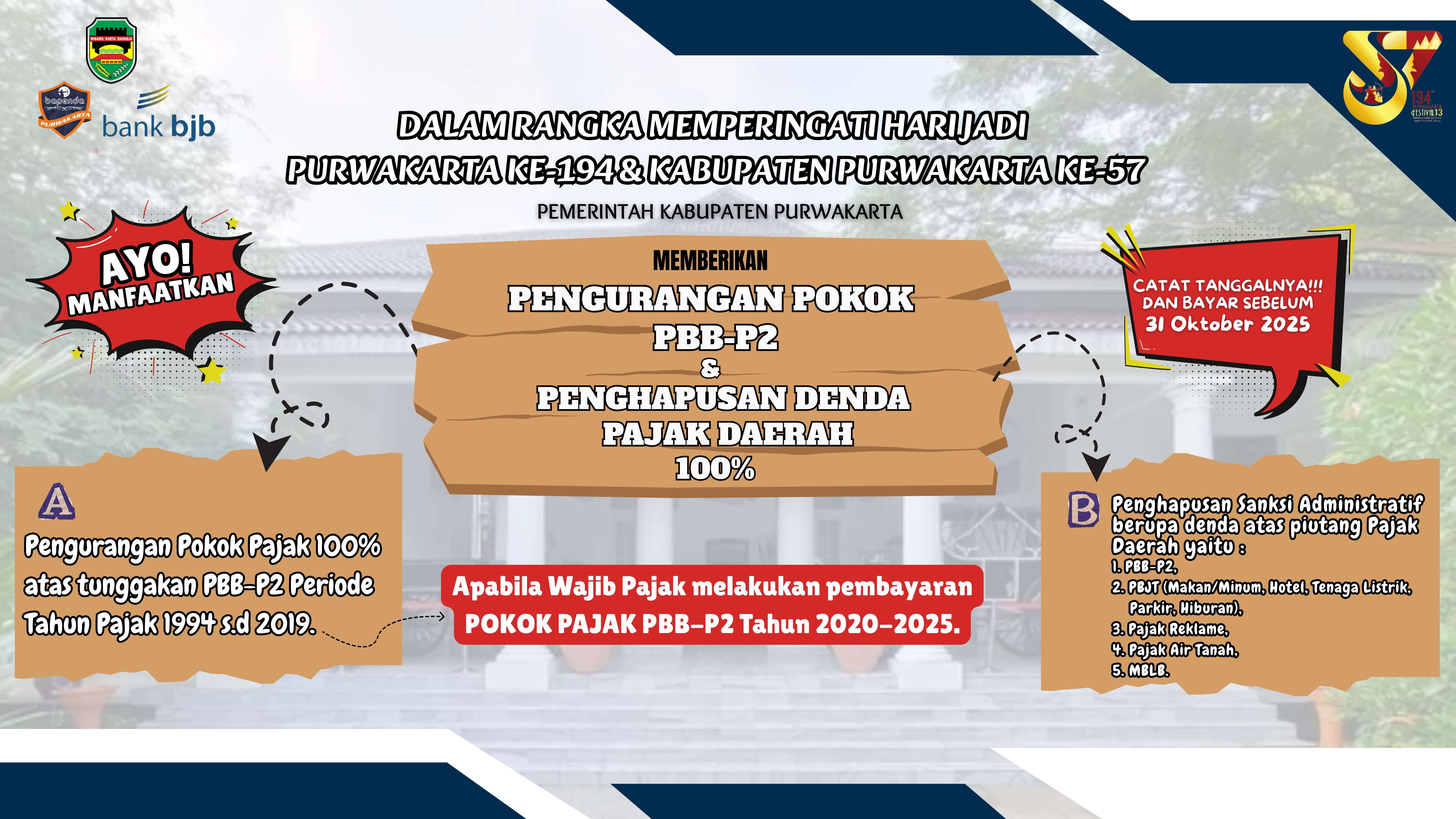 Pengurangan Pokok atas Tunggakan PBB-P2 & Penghapusan Sanksi Administras